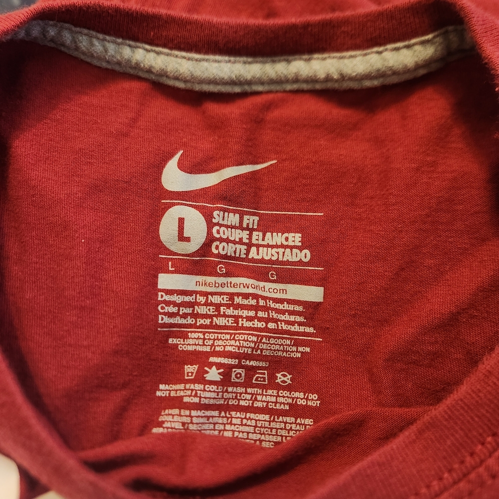 Nike Red Boomer Sooner T-Shirt Slim Fit size L - Picture 11 of 11